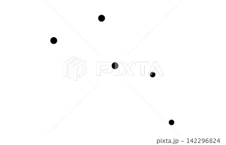 カシオペア座のイラスト(黒色の星だけで連結線なし) カシオペア座のイラスト(黒色の星だけで連結線なし) 142296824