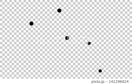 カシオペア座のイラスト(黒色の星だけで連結線なし) カシオペア座のイラスト(黒色の星だけで連結線なし) 142296824