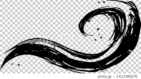 A Japanese-style ink painting illustration of water vortices and swirling currents. A Japanese-style ink painting illustration of water vortices and swirling currents. 142296876