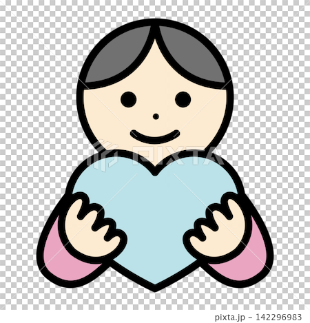 Illustration of a man holding a heart Illustration of a man holding a heart 142296983