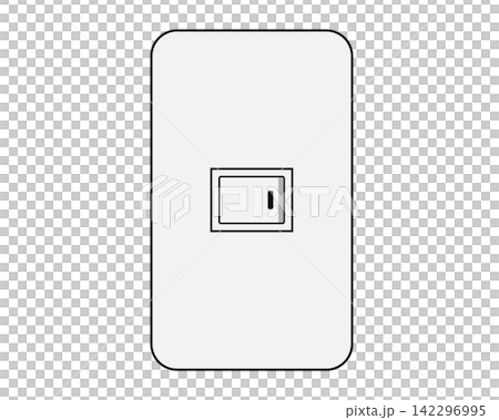 タイトル シンプルな壁埋め込み型電気スイッチ一個のアイコンイラスト素材 タイトル シンプルな壁埋め込み型電気スイッチ一個のアイコンイラスト素材 142296995