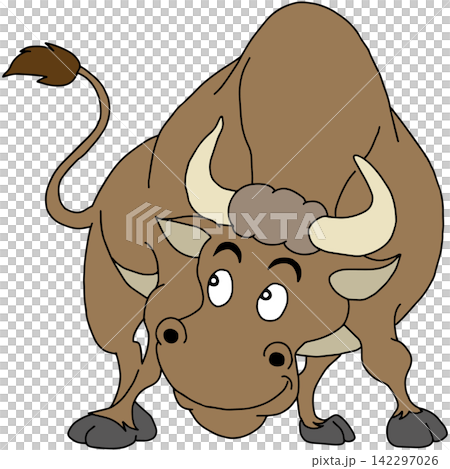 Hand-drawn animal illustration ☆ Fierce bull Hand-drawn animal illustration ☆ Fierce bull 142297026