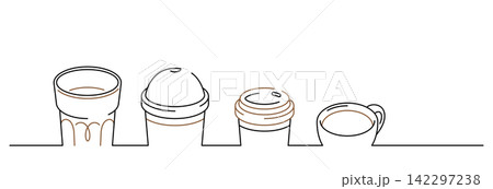cafe glass and cup minimal single line art decoration cafe glass and cup minimal single line art decoration 142297238