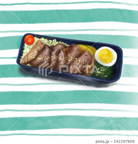 美味しそうな焼肉弁当 142297609