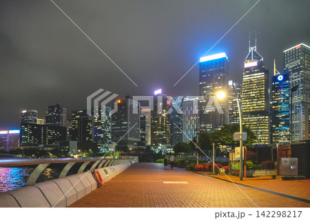 Hong Kong June 26 2026 Admiralty skyscrapers illuminate the night sky in Central Hong Kong June 26 2026 Admiralty skyscrapers illuminate the night sky in Central 142298217