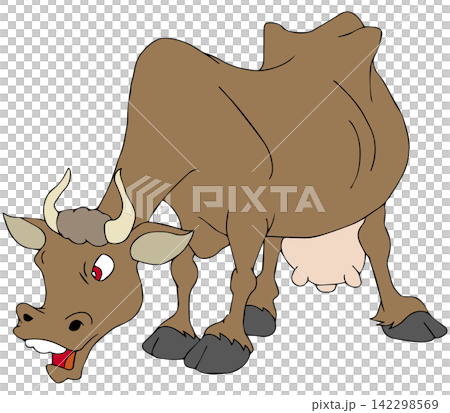 Hand-drawn animal illustration ☆ Fierce bull Hand-drawn animal illustration ☆ Fierce bull 142298569