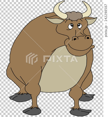 Hand-drawn animal illustration ☆ Fierce bull Hand-drawn animal illustration ☆ Fierce bull 142298587
