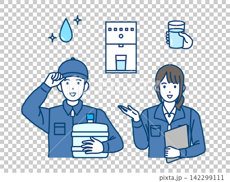 ウォーターサーバー業者のイラスト ウォーターサーバー業者のイラスト 142299111