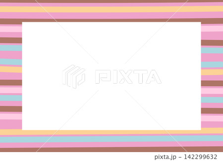 Rectangle frame with pink, brown, blue and yellow stripe pattern for card print, polaroid photo, ad template, poster, book cover, notepad, sticky note, memo, banner, border, postcard, paper design Rectangle frame with pink, brown, blue and yellow stripe pattern for card print, polaroid photo, ad template, poster, book cover, notepad, sticky note, memo, banner, border, postcard, paper design 142299632