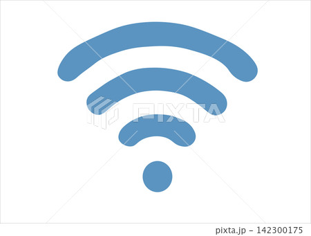 Blue Wi-Fi icon representing wireless connectivity. 142300175