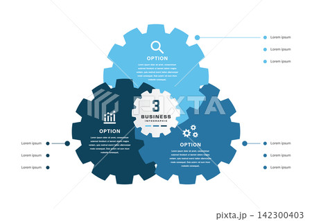 Business Infographic Three Interlocking Gears Options Collaborative Workflow Template Business Infographic Three Interlocking Gears Options Collaborative Workflow Template 142300403
