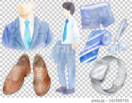 Watercolor illustration, hand-drawn illustration, businessman Watercolor illustration, hand-drawn illustration, businessman 142300730