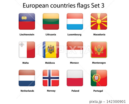 buttons with European countries flags set 3 buttons with European countries flags set 3 142300901