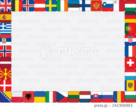background with European countries flag icons frame vector illustration background with European countries flag icons frame vector illustration 142300903