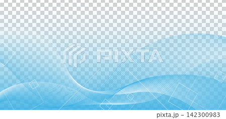 Blue abstract wave line banner background material 10 142300983