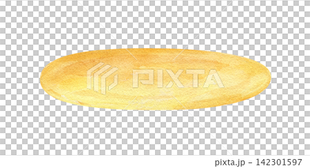 Wide golden honey puddle or oval liquid stain on isolated background. Smooth amber shape watercolor illustration. Art element for food packaging design, textile printing, and decorative backgrounds Wide golden honey puddle or oval liquid stain on isolated background. Smooth amber shape watercolor illustration. Art element for food packaging design, textile printing, and decorative backgrounds 142301597
