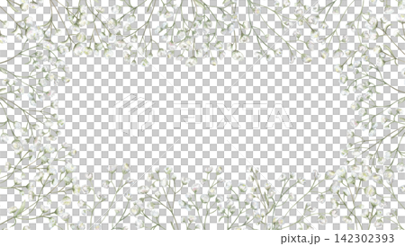 Delicate baby breath floral horizontal border with blank center. Watercolor gypsophila frame on isolated background. Floral template for wedding invitation, elegant greeting card, romantic stationery Delicate baby breath floral horizontal border with blank center. Watercolor gypsophila frame on isolated background. Floral template for wedding invitation, elegant greeting card, romantic stationery 142302393