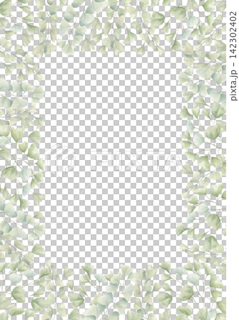 maidenhair fern and ginkgo leaves vertical border on isolated background. adiantum plant watercolor illustration. Botanical leaf frame for wedding invitation, greeting card, seasonal design maidenhair fern and ginkgo leaves vertical border on isolated background. adiantum plant watercolor illustration. Botanical leaf frame for wedding invitation, greeting card, seasonal design 142302402