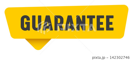 guarantee sign. guarantee yellow sticker isolated on transparent background 142302746