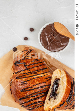 Chocolate Filled Croissants with Hazelnut Spread Chocolate Filled Croissants with Hazelnut Spread 142303051