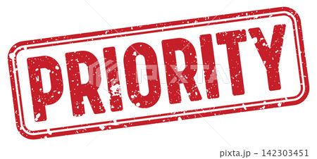 priority red grunge stamp with no background. priority stamp 142303451