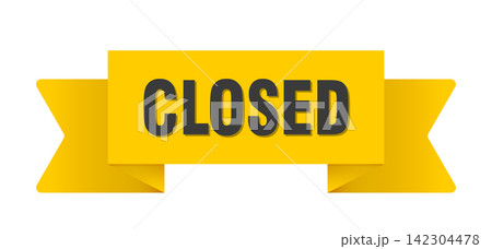 closed yellow ribbon isolated on transparent background. closed ribbon 142304478