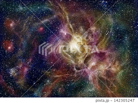 宇宙に広がる光がのたうつ爆発の残骸 142305247