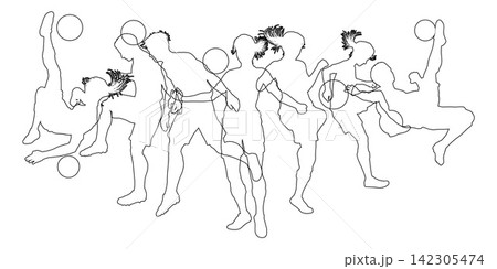 Soccer Football Players Men Women Silhouettes 142305474