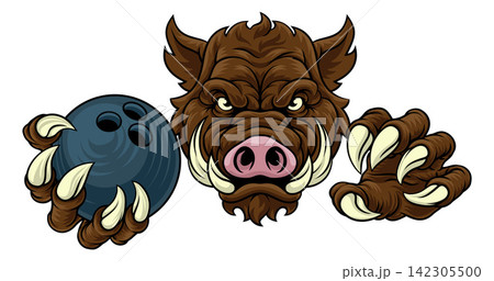 Boar Wild Hog Razorback Warthog Pig Bowling Mascot 142305500