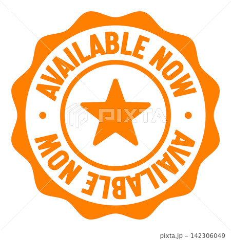 available now seal badge. available now label sticker. Vector sign available now seal badge. available now label sticker. Vector sign 142306049