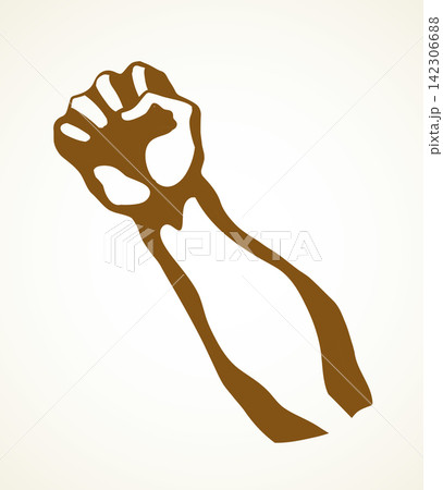 Superman's hand with an elongated fist. Vector drawing Superman's hand with an elongated fist. Vector drawing 142306688
