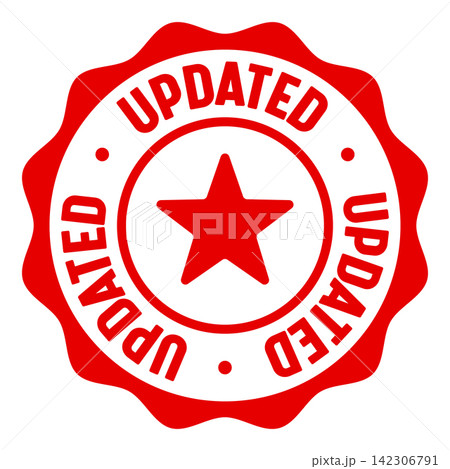 updated seal badge. updated label sticker. Vector sign 142306791
