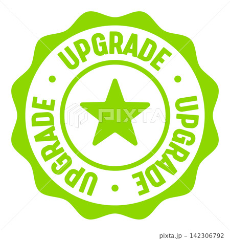 upgrade seal badge. upgrade label sticker. Vector sign upgrade seal badge. upgrade label sticker. Vector sign 142306792