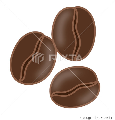 Three roasted coffee beans espresso aroma cafe shop beverage ingredient sticker print visual graphic clipart artwork design icon element illustration Three roasted coffee beans espresso aroma cafe shop beverage ingredient sticker print visual graphic clipart artwork design icon element illustration 142308614