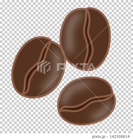 Three roasted coffee beans espresso aroma cafe shop beverage ingredient sticker print visual graphic clipart artwork design icon element illustration Three roasted coffee beans espresso aroma cafe shop beverage ingredient sticker print visual graphic clipart artwork design icon element illustration 142308614