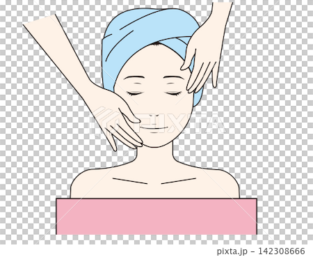 エステティックサロンで施術を受ける女性のベクターイラスト エステティックサロンで施術を受ける女性のベクターイラスト 142308666