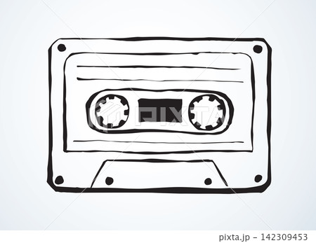 Cassette. Vector drawing Cassette. Vector drawing 142309453
