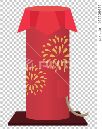 點燃前的紅色煙火示意圖。 點燃前的紅色煙火示意圖。 142309483