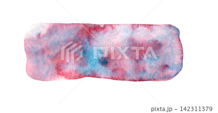 Abstract turquoise blue and bright pink gradient watercolor textured splash background. Artistic creative watercolour paint liquid blob for decoration, banner, ribbon, abstract water or cloud concept 142311379