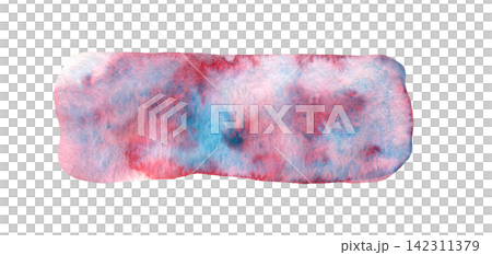 Abstract turquoise blue and bright pink gradient watercolor textured splash background. Artistic creative watercolour paint liquid blob for decoration, banner, ribbon, abstract water or cloud concept 142311379