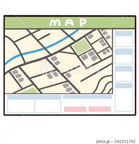 シンプルな地図のイラスト 142311742