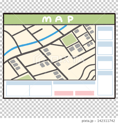 シンプルな地図のイラスト 142311742