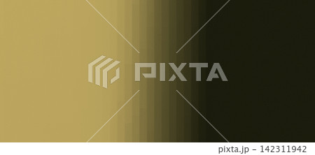 Muted golden yellow to deep dark olive green and black paper gradient abstract background with central vertical rhythmic strip pattern. 142311942