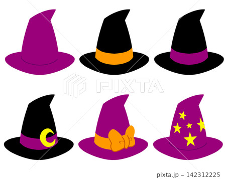 魔女の帽子のイラストセット 魔女の帽子のイラストセット 142312225