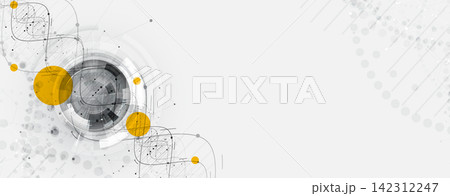 Futuristic science and medical background with molecule, DNA strands, connected neural web 142312247