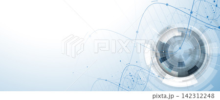 Futuristic science and medical background with molecule, DNA strands, connected neural web Futuristic science and medical background with molecule, DNA strands, connected neural web 142312248