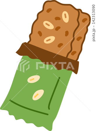 granola bar with nuts and seeds partially unwrapped granola bar with nuts and seeds partially unwrapped 142313090