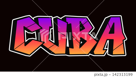 Cuba graffiti word in colorful street art lettering 142313199