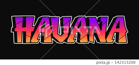 Havana graffiti word in colorful street art lettering Havana graffiti word in colorful street art lettering 142313200