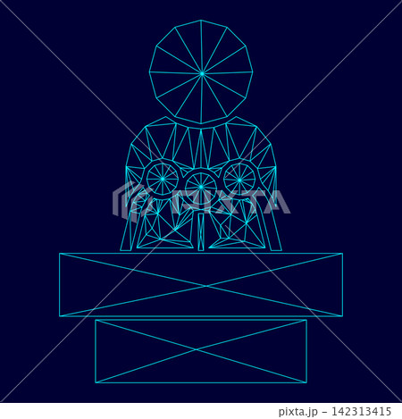 Man speaking from the rostrum low poly triangulation triangulated polygonal electric cyan blue vibrant aqua neon color vector illustration image outline contour line Man speaking from the rostrum low poly triangulation triangulated polygonal electric cyan blue vibrant aqua neon color vector illustration image outline contour line 142313415